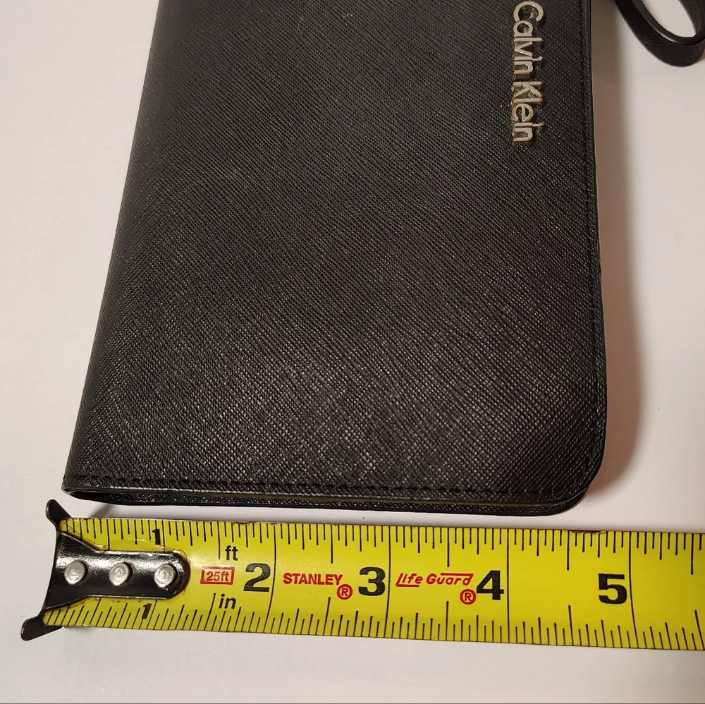 Calvin Klein Wallet Clutch Zip around Saffiano Leather Black 8